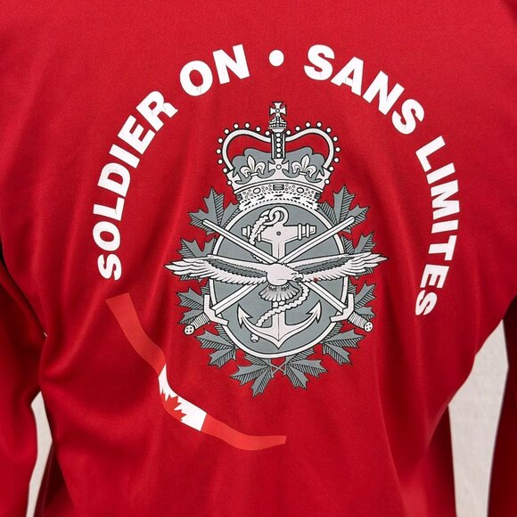 Soldier On Sans Limites Red Long Sleeve Performance Shirt Size Small Canada - Picture 7 of 10